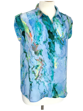 Mossimo blue watercolour blouse